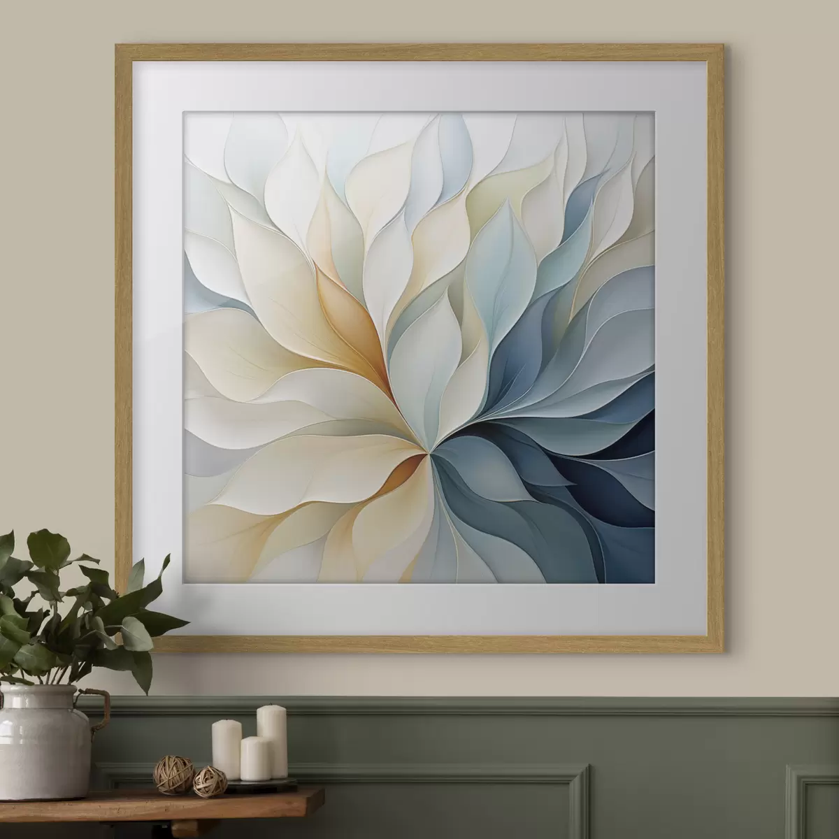 Poster Petali astratti, imitazione di un dipinto, illustrazione piatta f49746