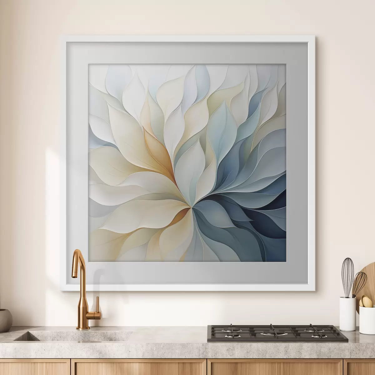 Poster Petali astratti, imitazione di un dipinto, illustrazione piatta f49746