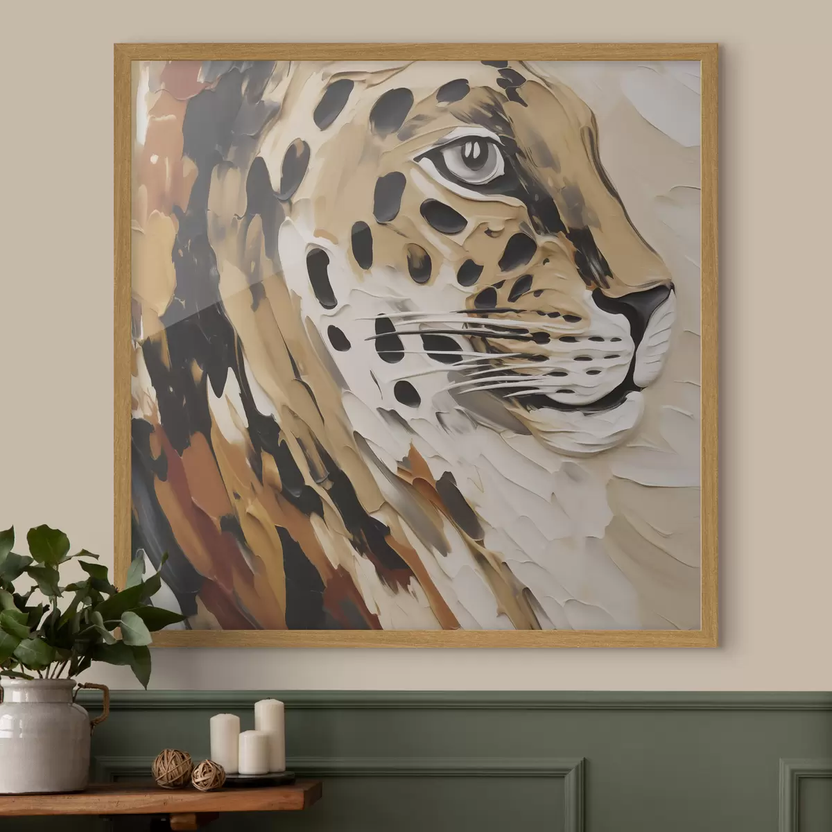 Poster Leopardo astratto, imitazione di un dipinto f49751