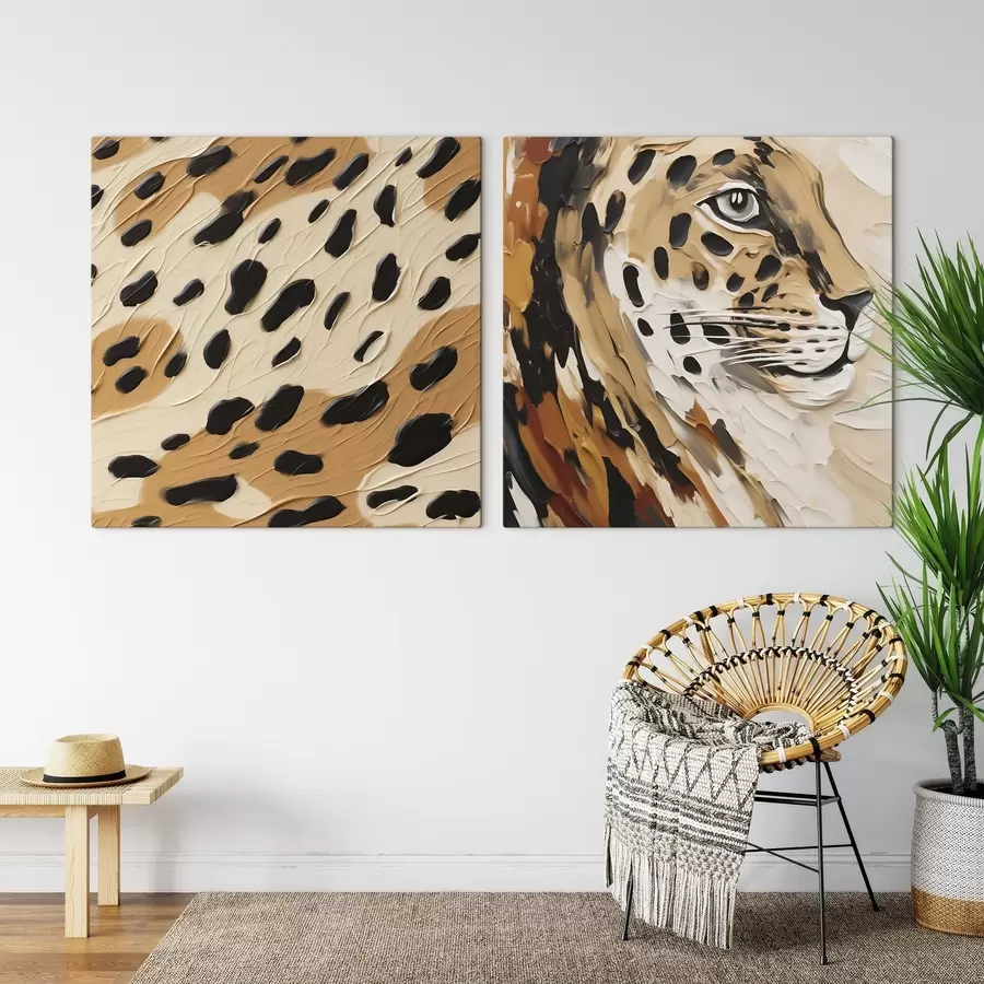 carta da parati Leopardo astratto, imitazione di un dipinto nr. m30669