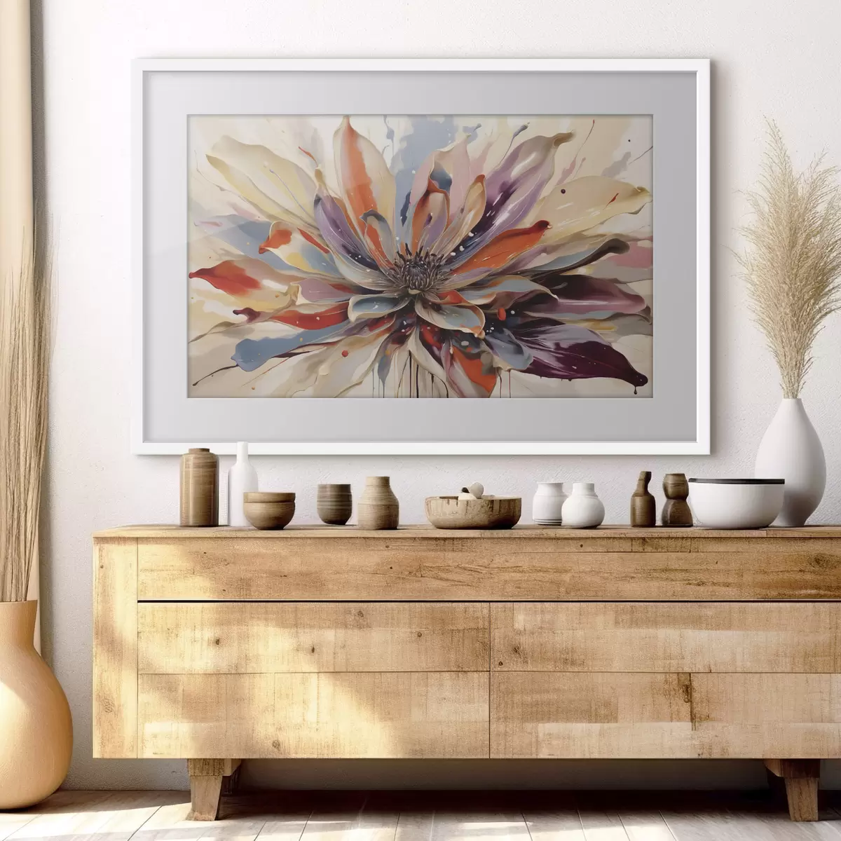 Poster Fiore astratto con petali dai colori vivaci f49358