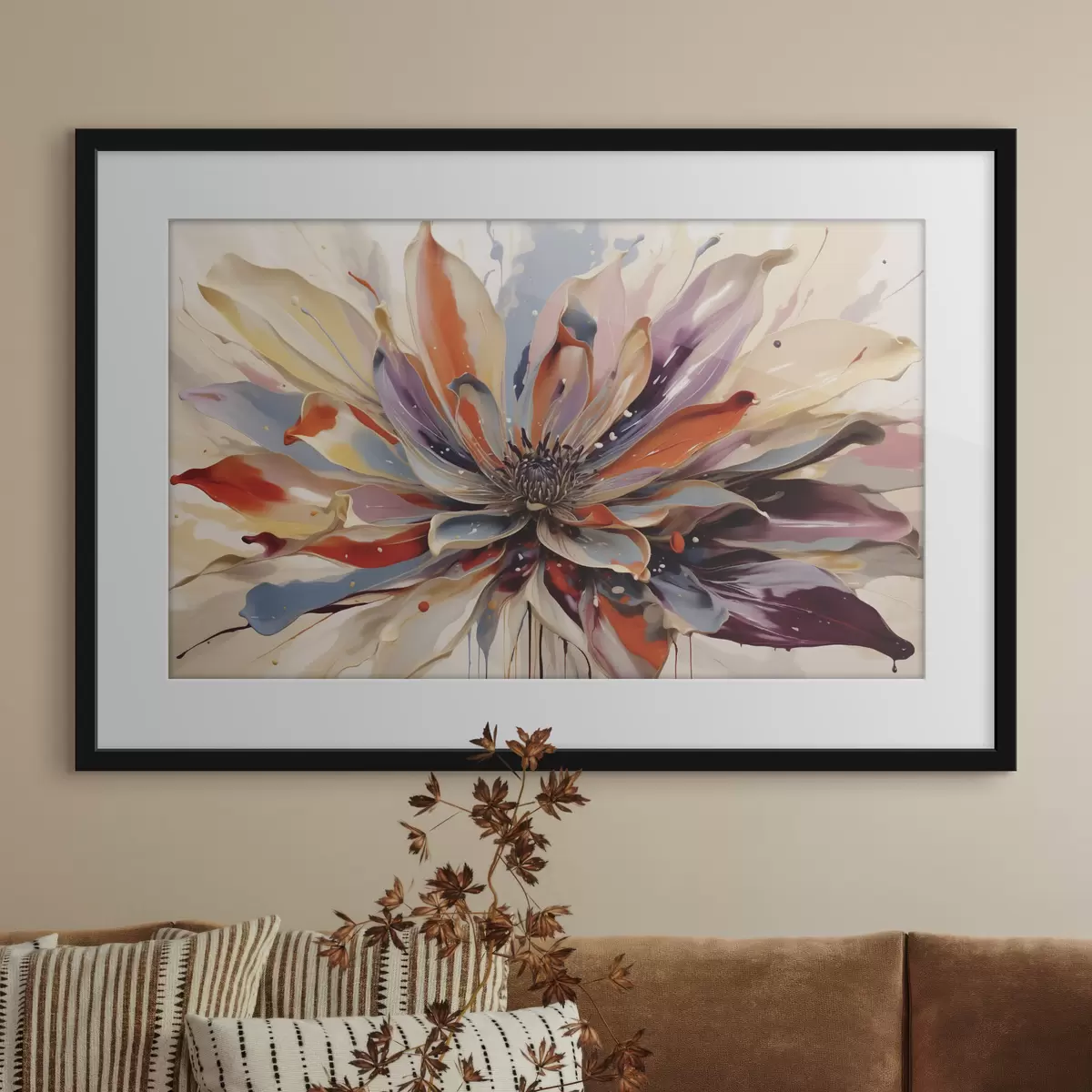 Poster Fiore astratto con petali dai colori vivaci f49358