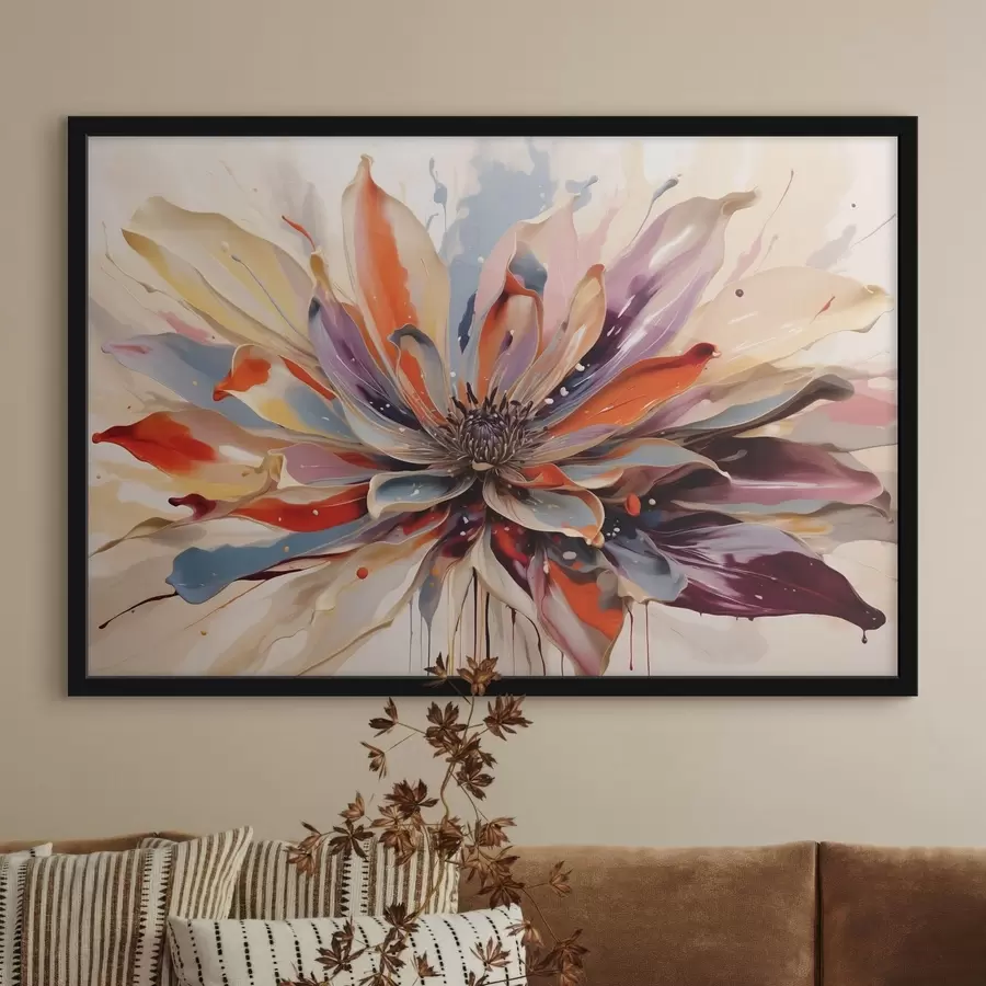 carta da parati Fiore astratto con petali dai colori vivaci nr. f49358