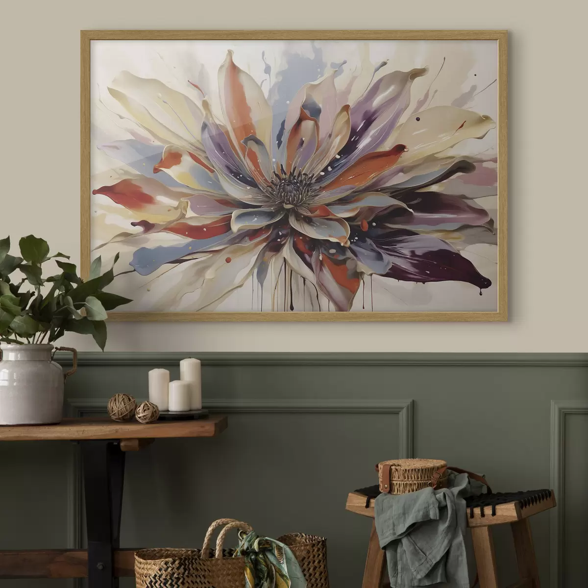 Poster Fiore astratto con petali dai colori vivaci f49358