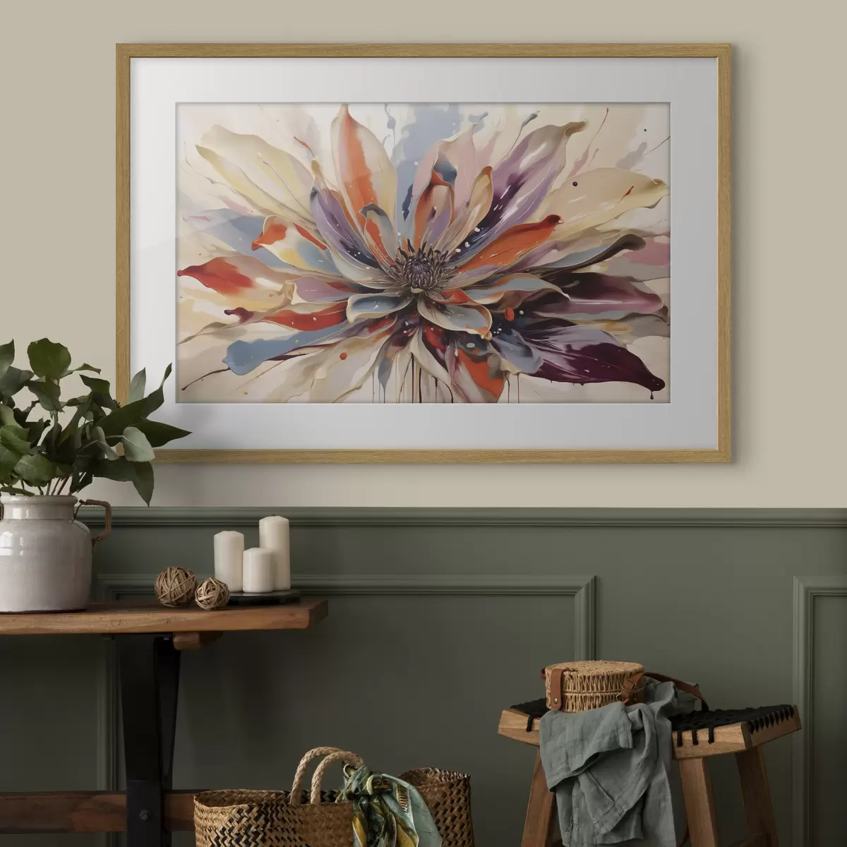 Poster Fiore astratto con petali dai colori vivaci f49358