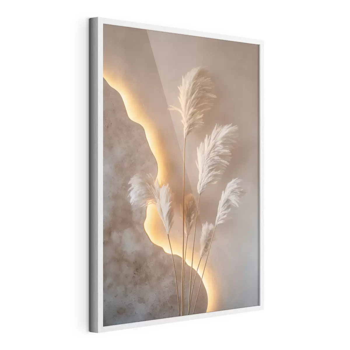 Poster Steli leggeri e vaporosi su uno sfondo caldo in controluce f49678