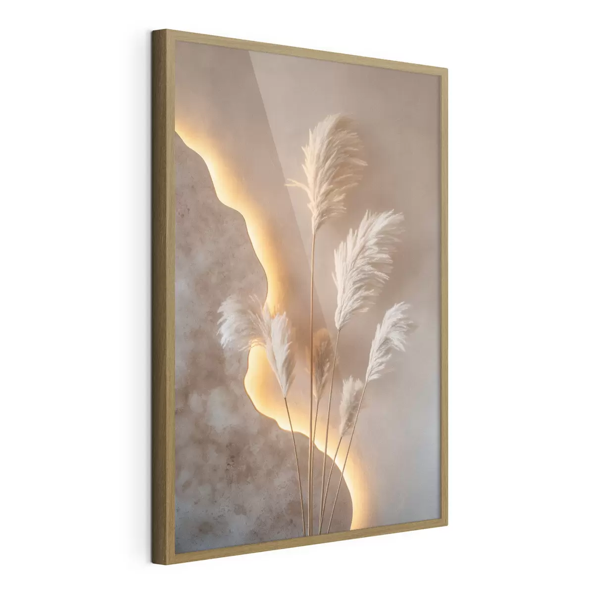 Poster Steli leggeri e vaporosi su uno sfondo caldo in controluce f49678