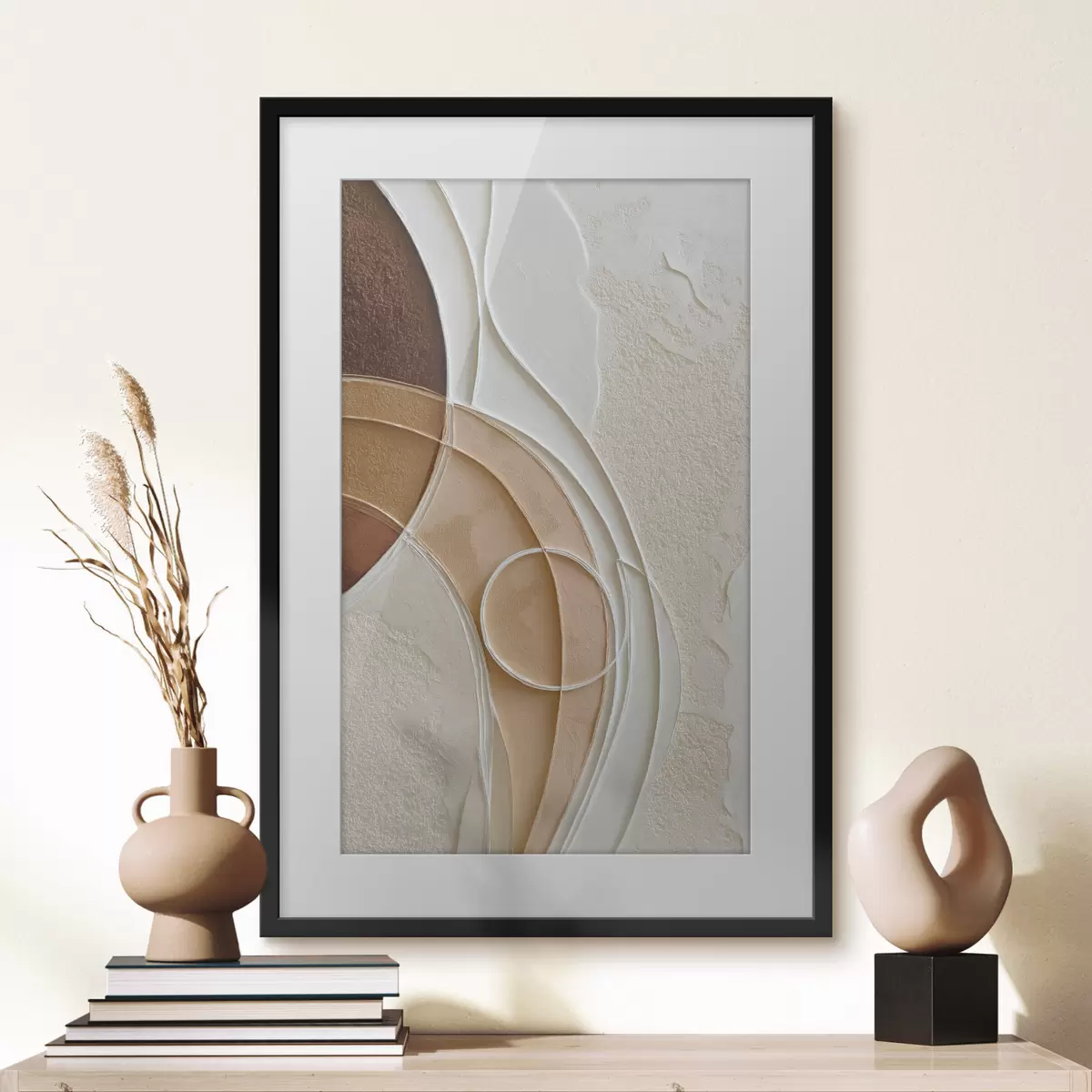 Poster Composizione astratta con archi e cerchi sinuosi f49679