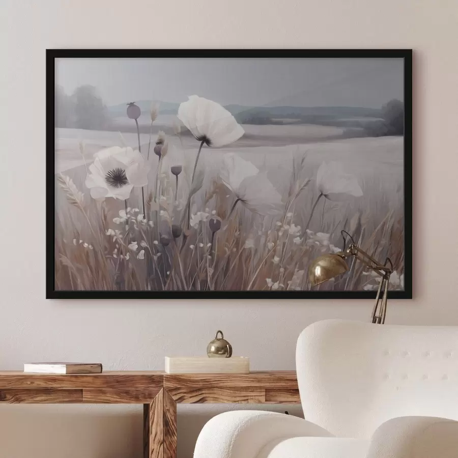 carta da parati Fiori di campo dai colori tenui in un paesaggio tranquillo nr. f49680