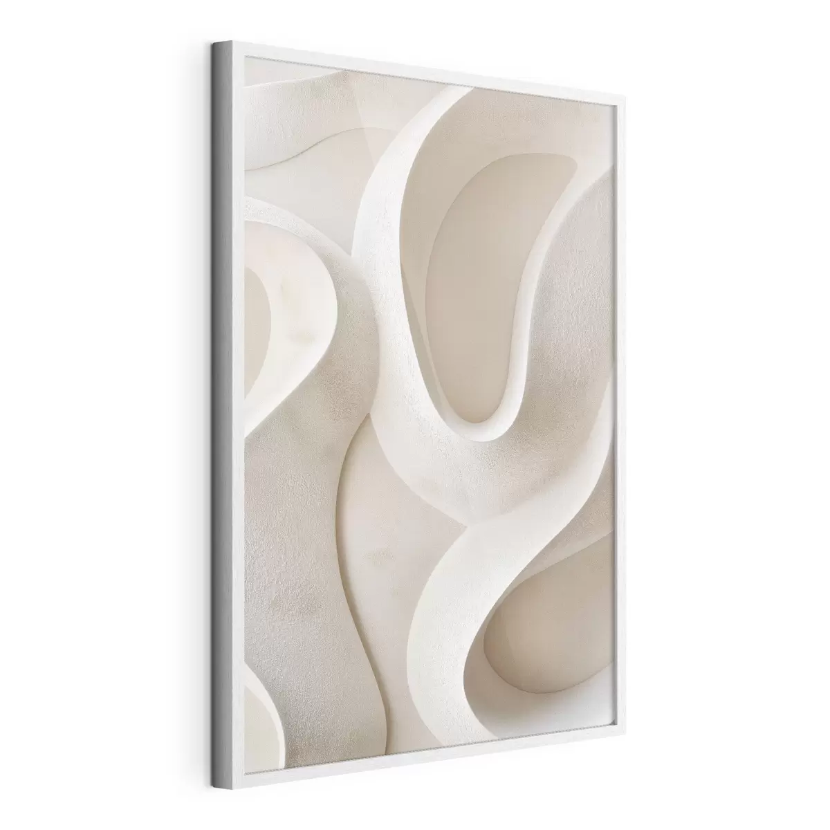 Poster Forme astratte e fluide nei toni del beige chiaro f49683