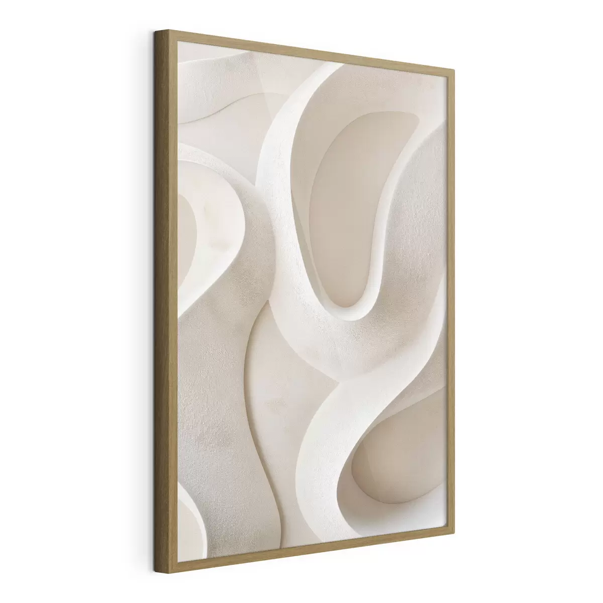 Poster Forme astratte e fluide nei toni del beige chiaro f49683