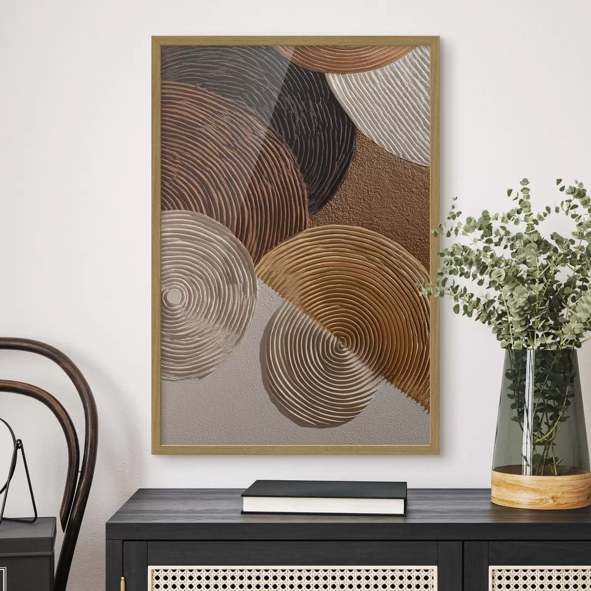 Poster Rilievo geometrico con cerchi concentrici f49684