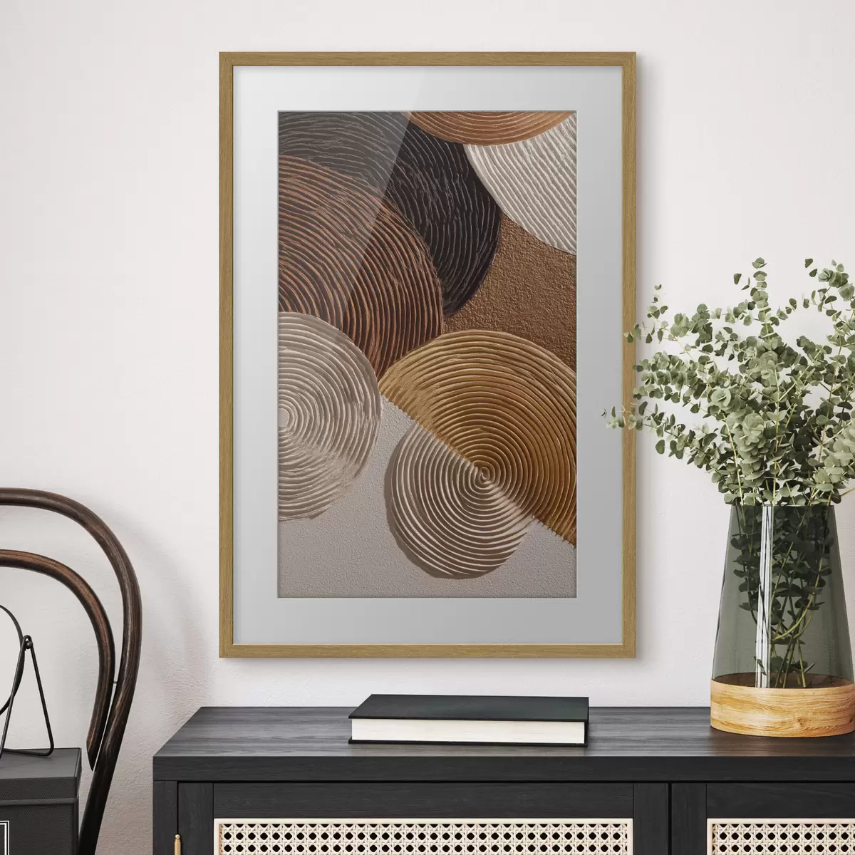 Poster Rilievo geometrico con cerchi concentrici f49684