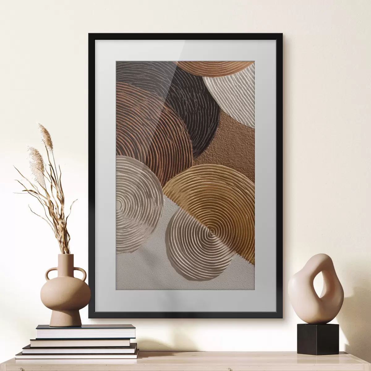 Poster Rilievo geometrico con cerchi concentrici f49684