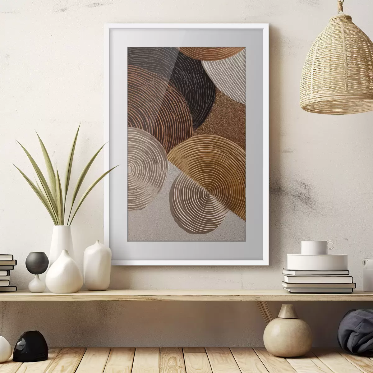 Poster Rilievo geometrico con cerchi concentrici f49684
