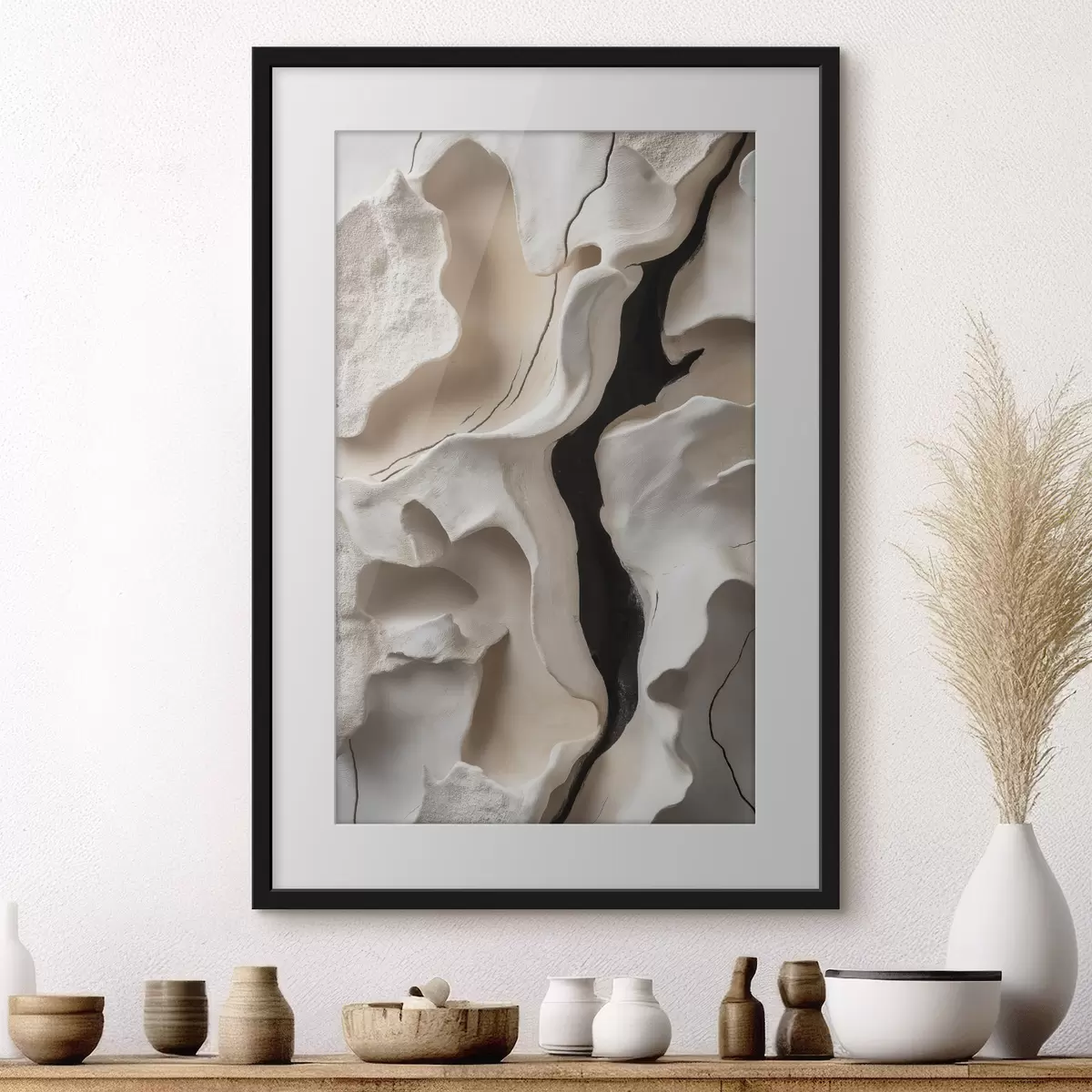 Poster Rilievo astratto con forme organiche leggere f49687