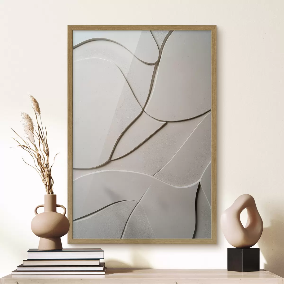 Poster Rilievo astratto con linee leggere e morbide f49689