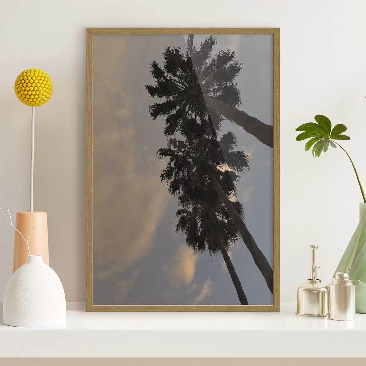 Poster Alte palme sullo sfondo del cielo serale f49694