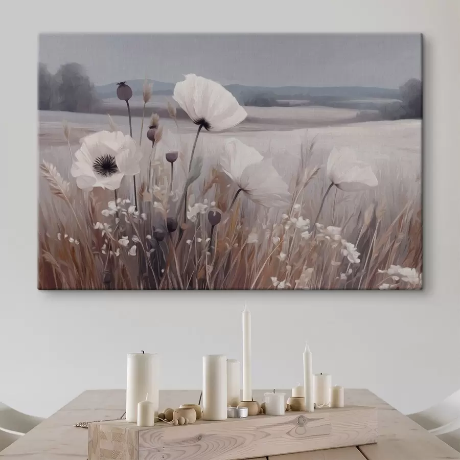 carta da parati Fiori di campo dai colori tenui in un paesaggio tranquillo nr. s49680