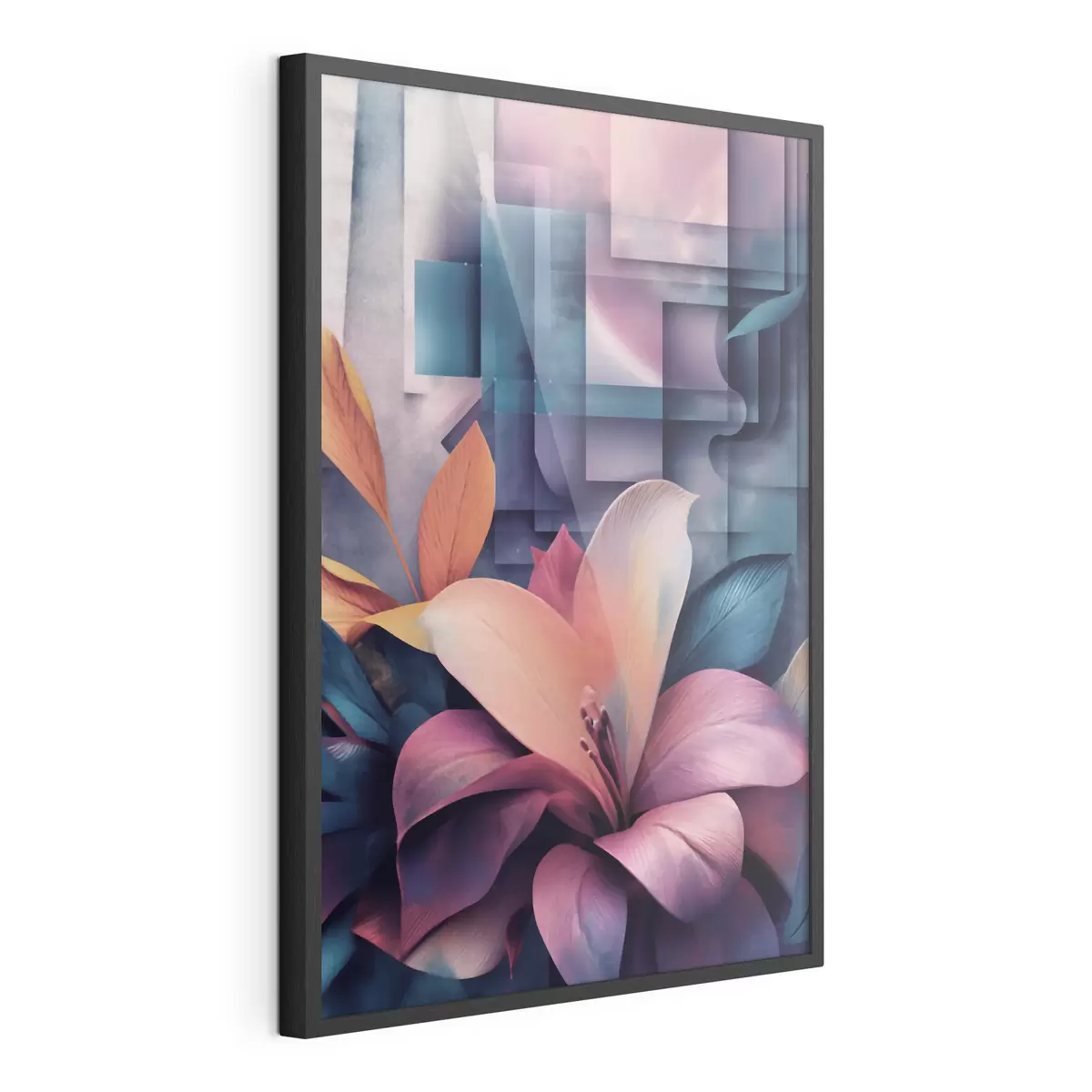 Poster Astrazione geometrica nei toni del lilla f49731