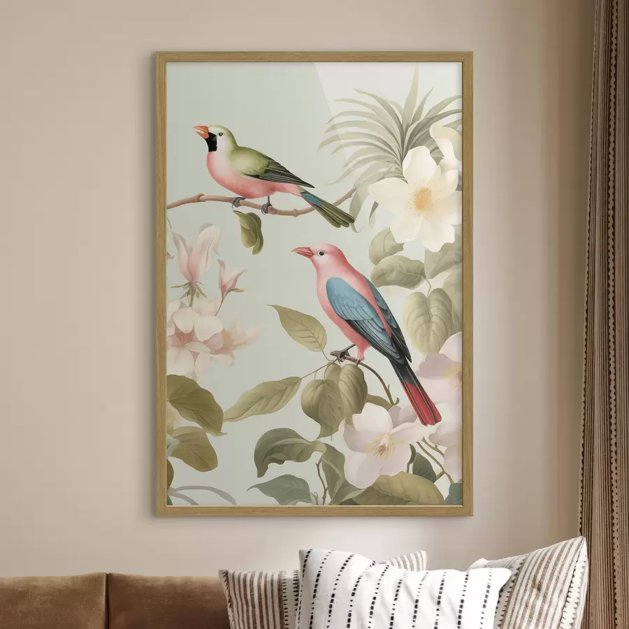 carta da parati Colibrì in un giardino in fiore nr. f49733