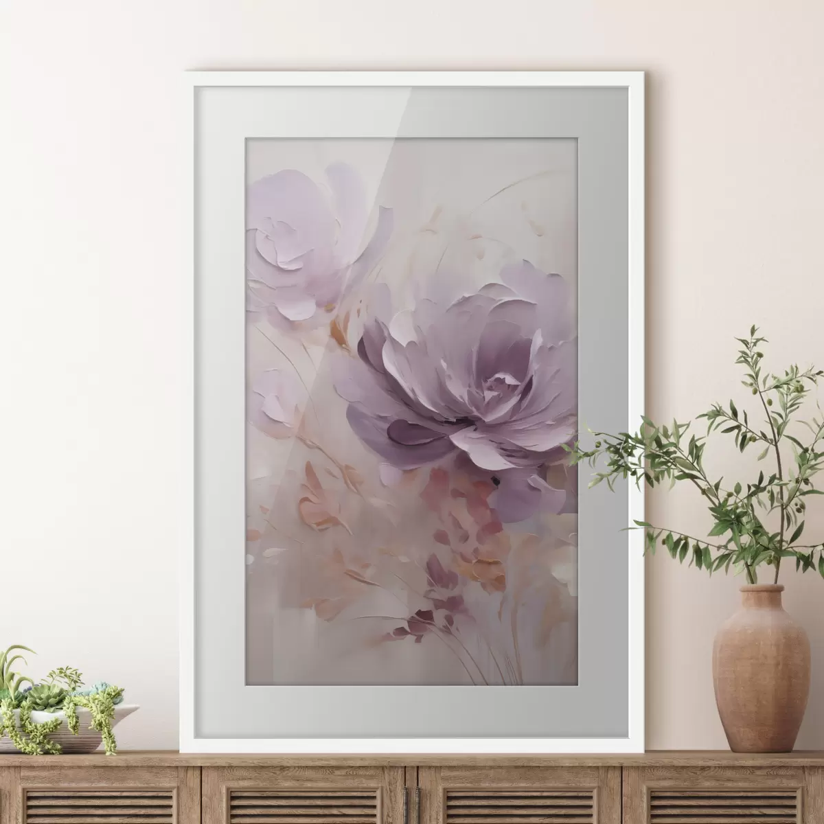 Poster Acquerello raffigurante una peonia lilla f49734