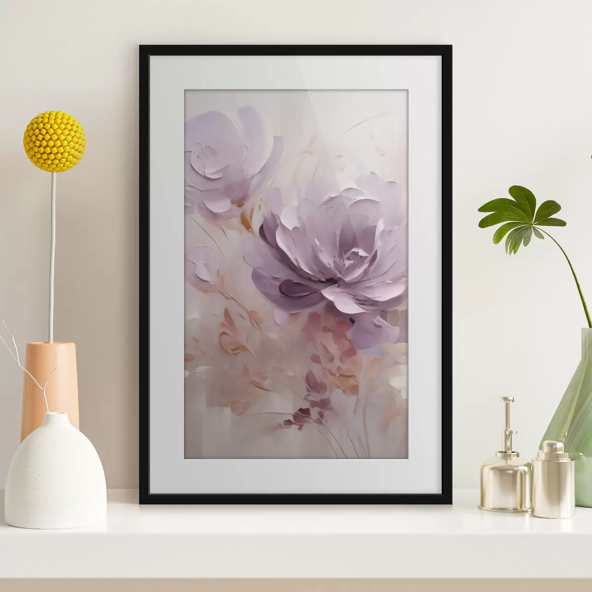 Poster Acquerello raffigurante una peonia lilla f49734