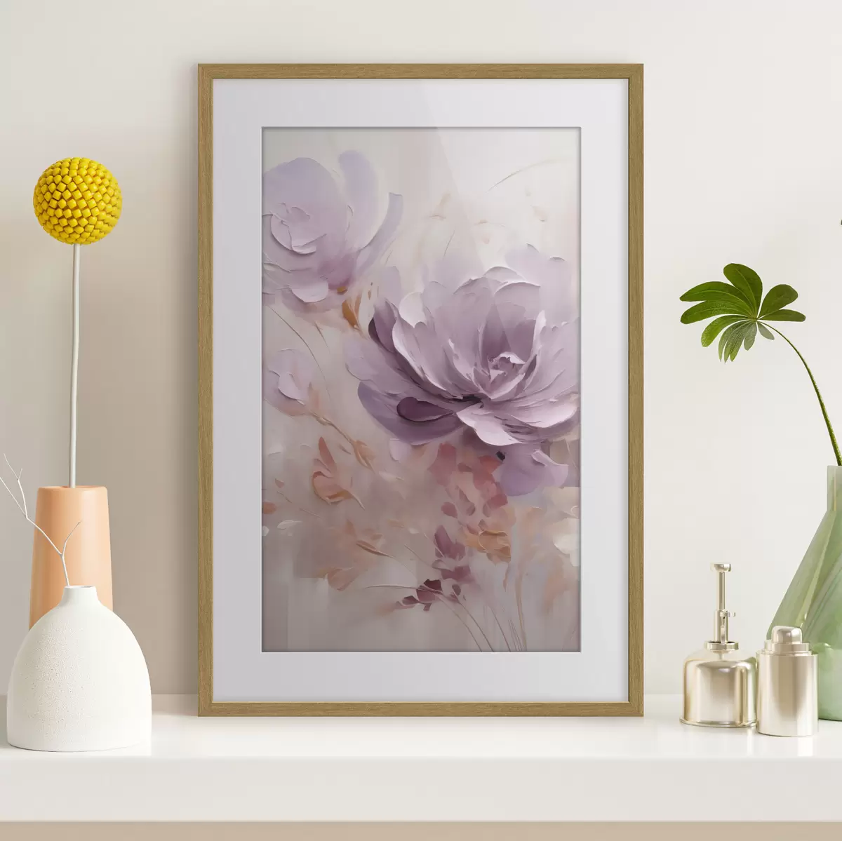 Poster Acquerello raffigurante una peonia lilla f49734