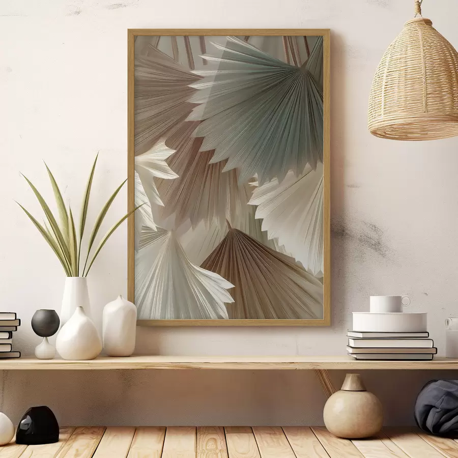 carta da parati Foglie tropicali nei toni del beige nr. f49737