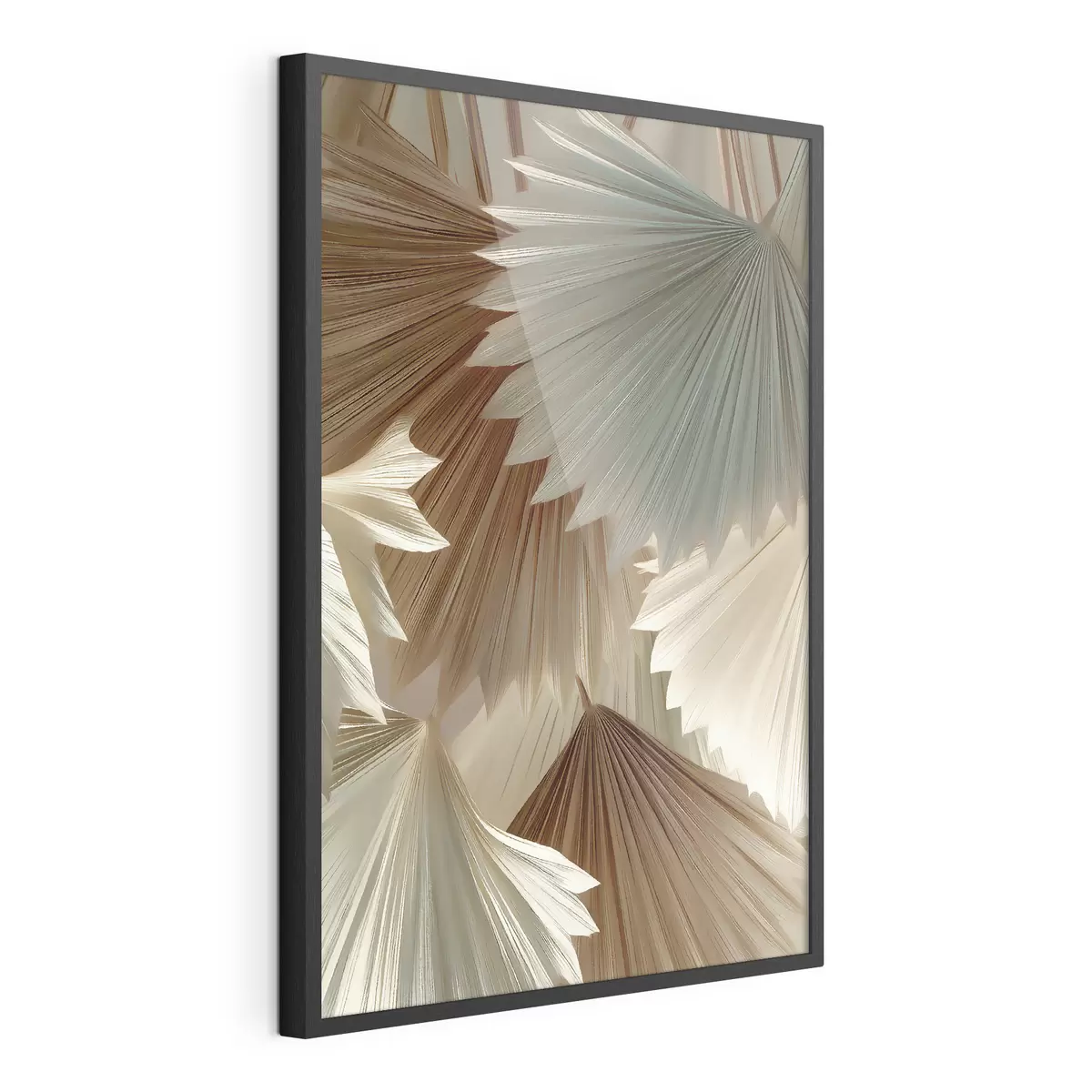Poster Foglie tropicali nei toni del beige f49737