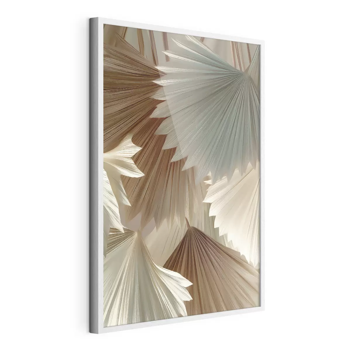 Poster Foglie tropicali nei toni del beige f49737