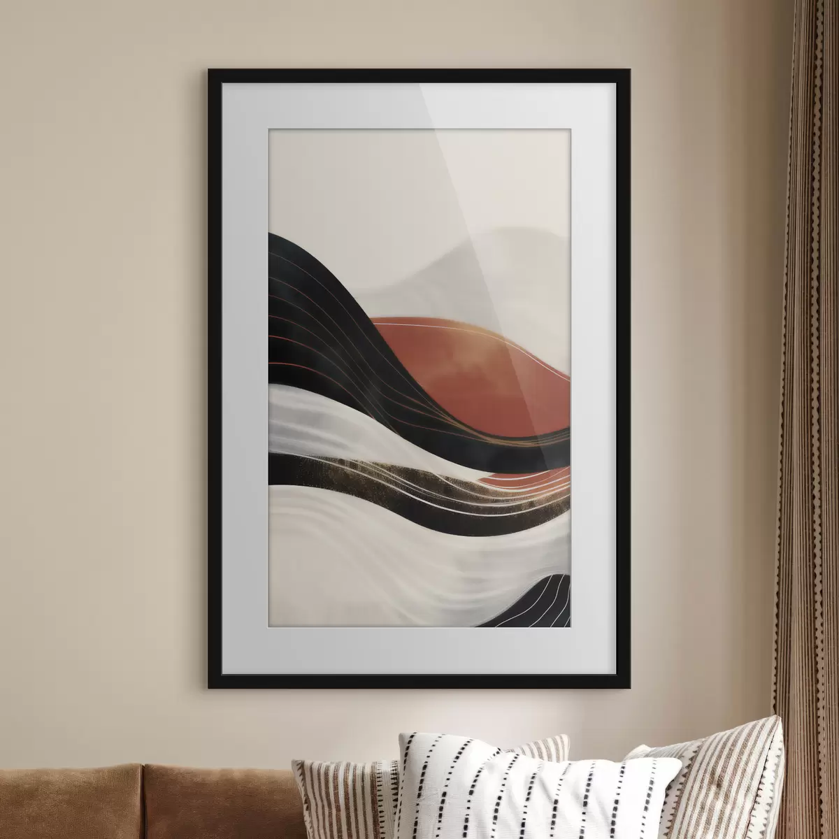 Poster Onde astratte in terracotta f49740