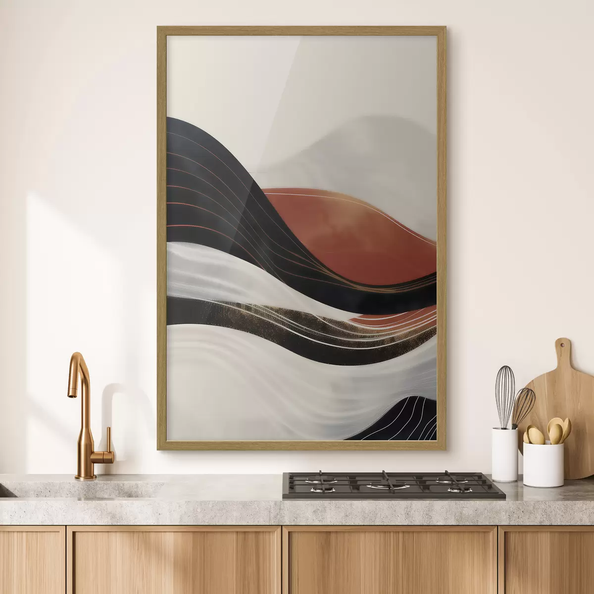 Poster Onde astratte in terracotta f49740