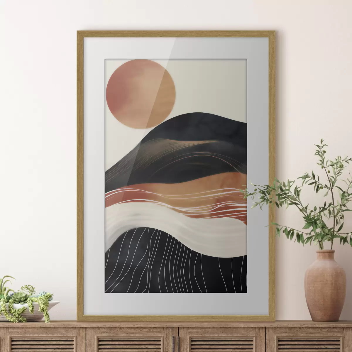 Poster Paesaggio astratto con il sole f49741