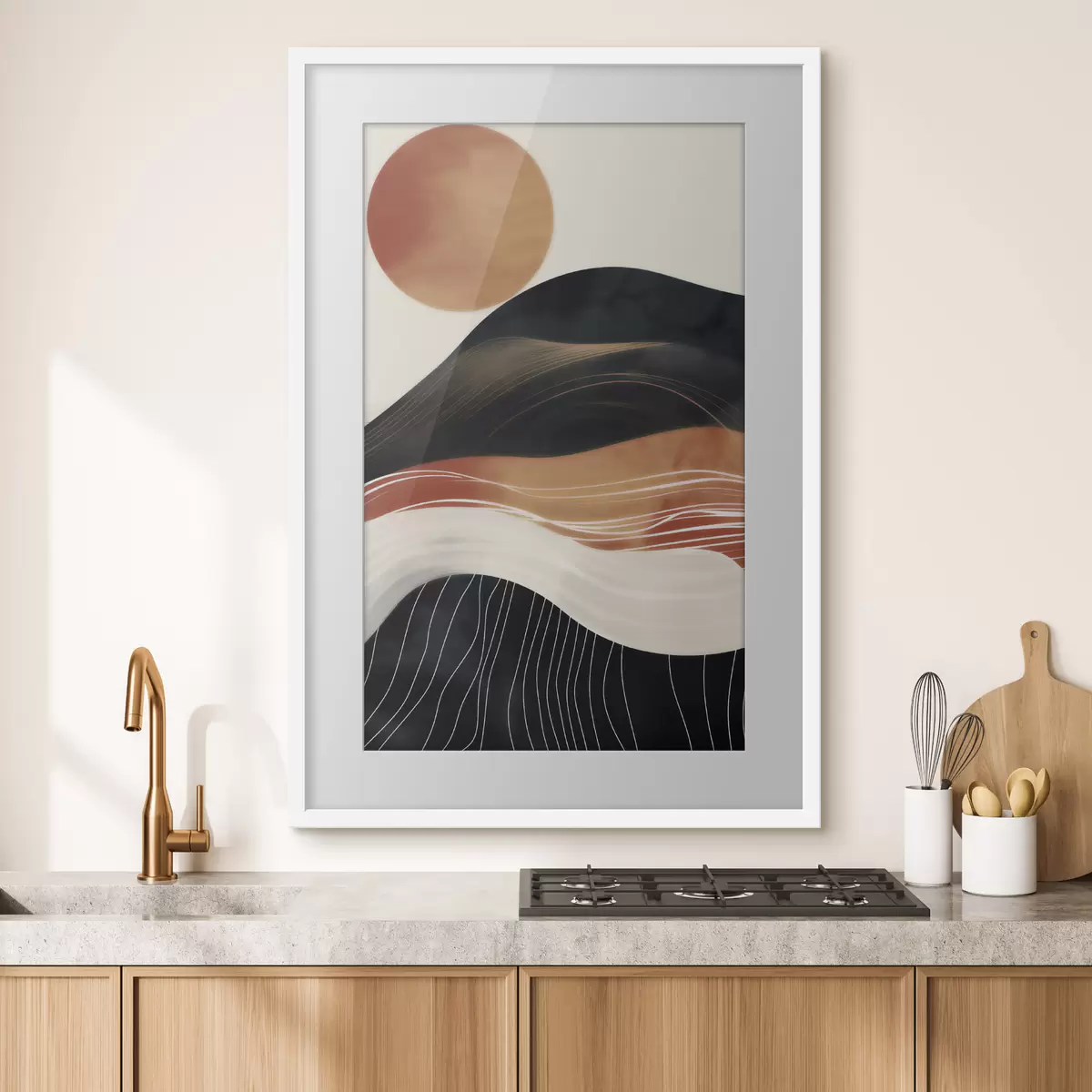 Poster Paesaggio astratto con il sole f49741