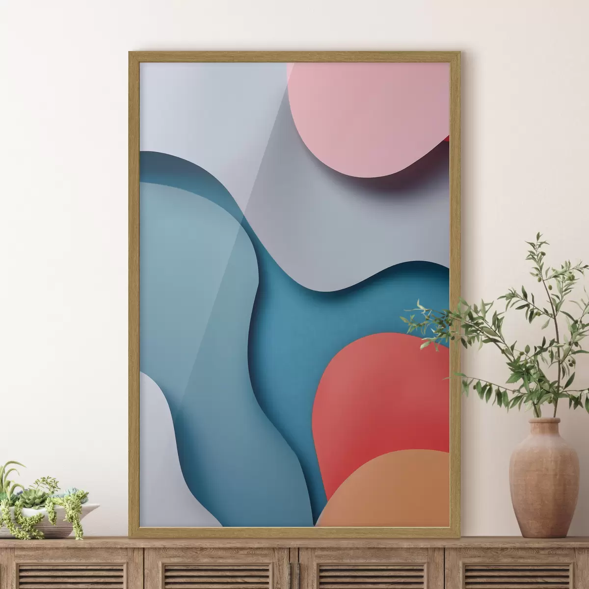 Poster Astrazione volumetrica nei toni del blu f49742