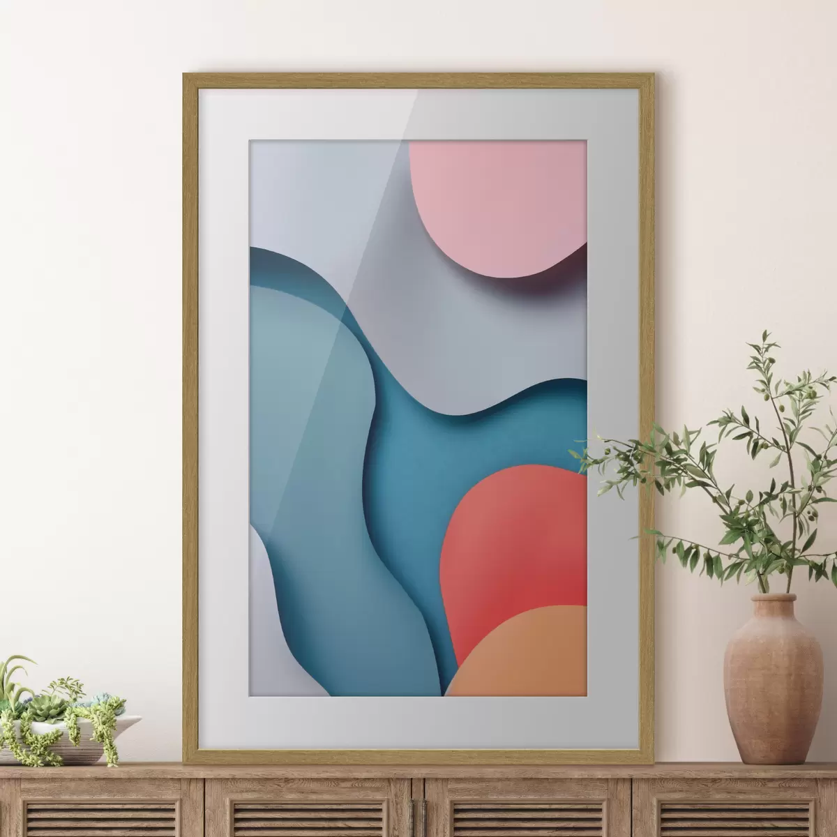 Poster Astrazione volumetrica nei toni del blu f49742