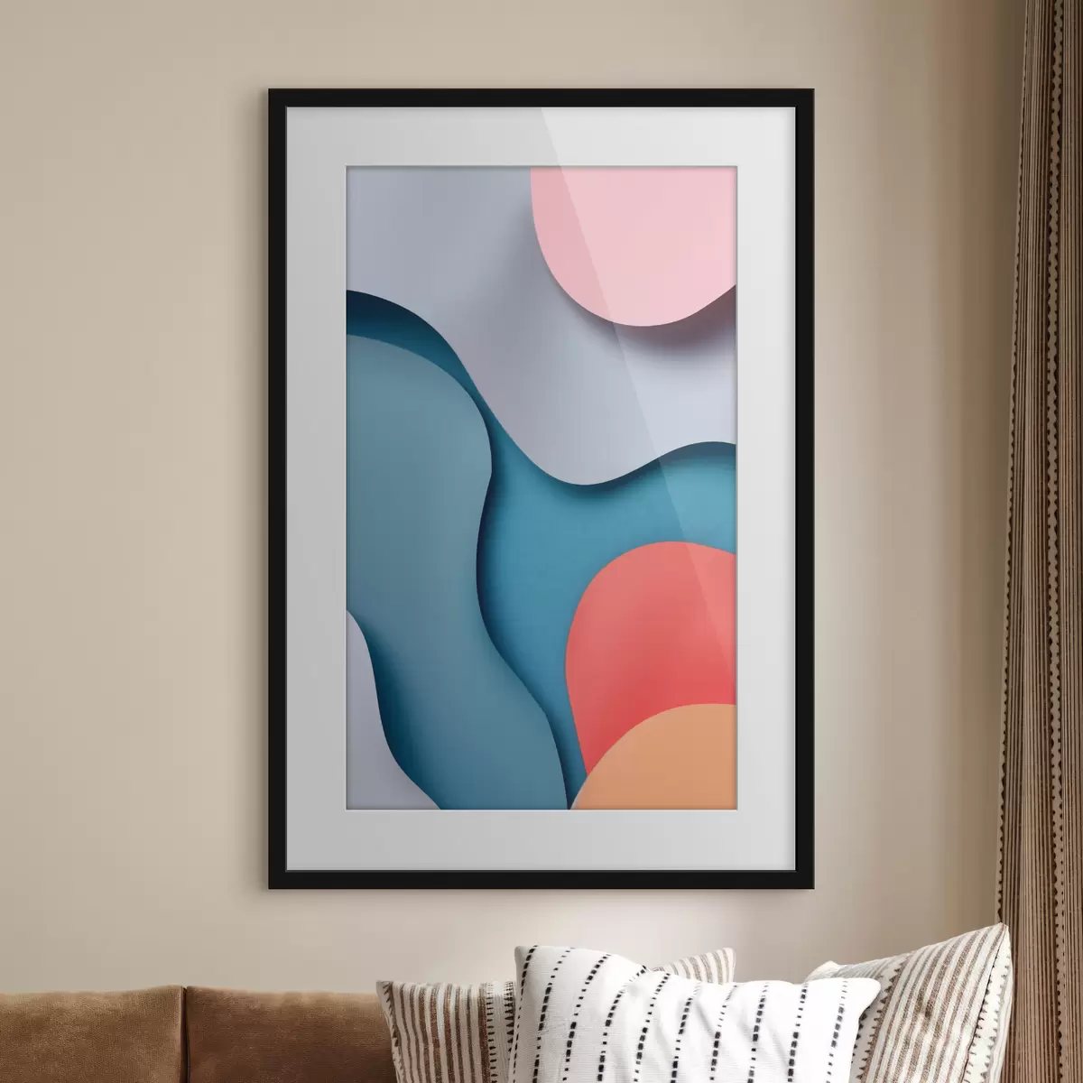Poster Astrazione volumetrica nei toni del blu f49742