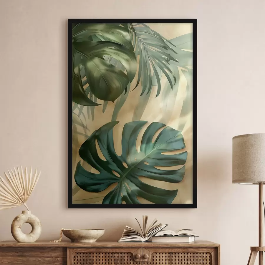 carta da parati Monstera e foglie tropicali nr. f49552