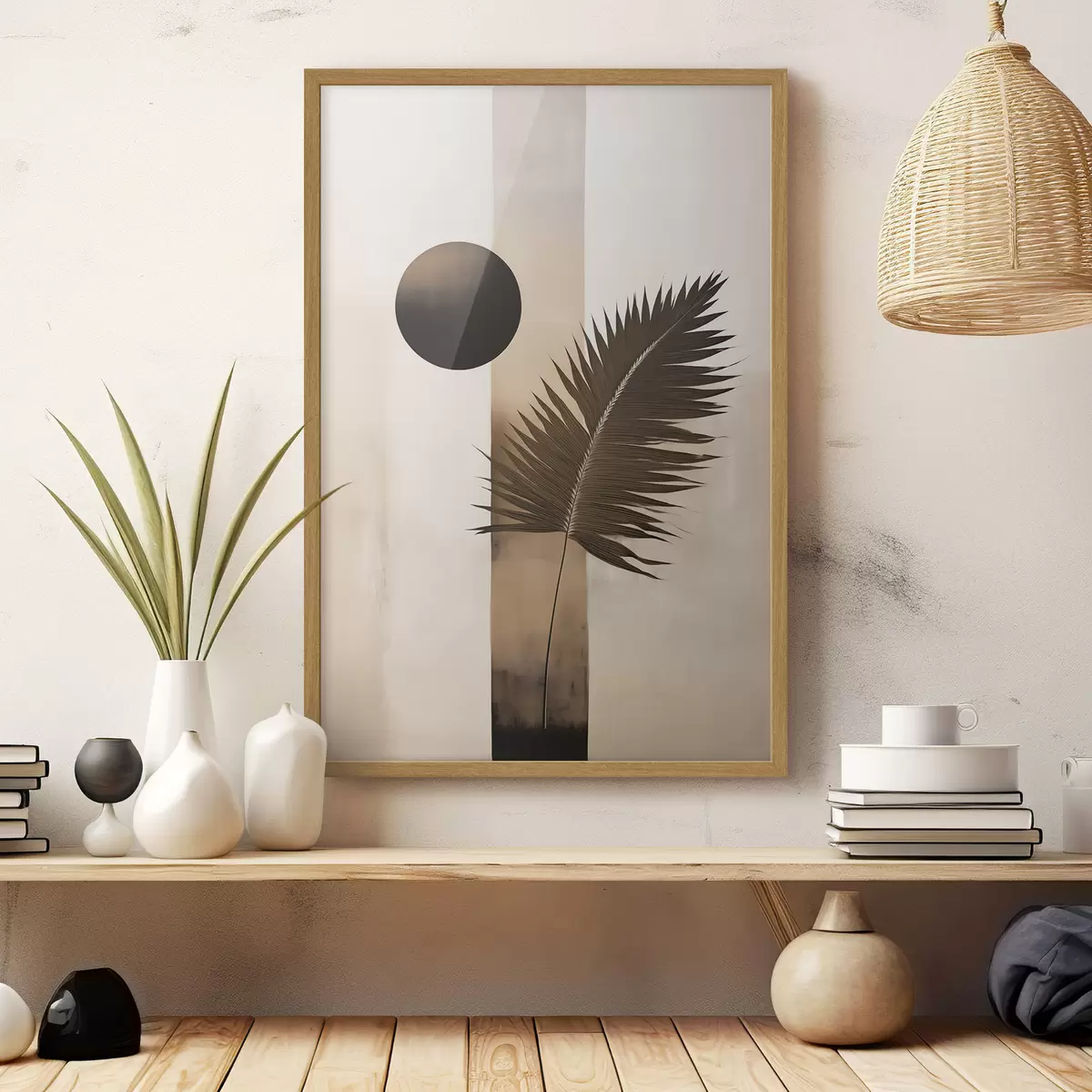 Poster Un'astrazione con una foglia tropicale f49702