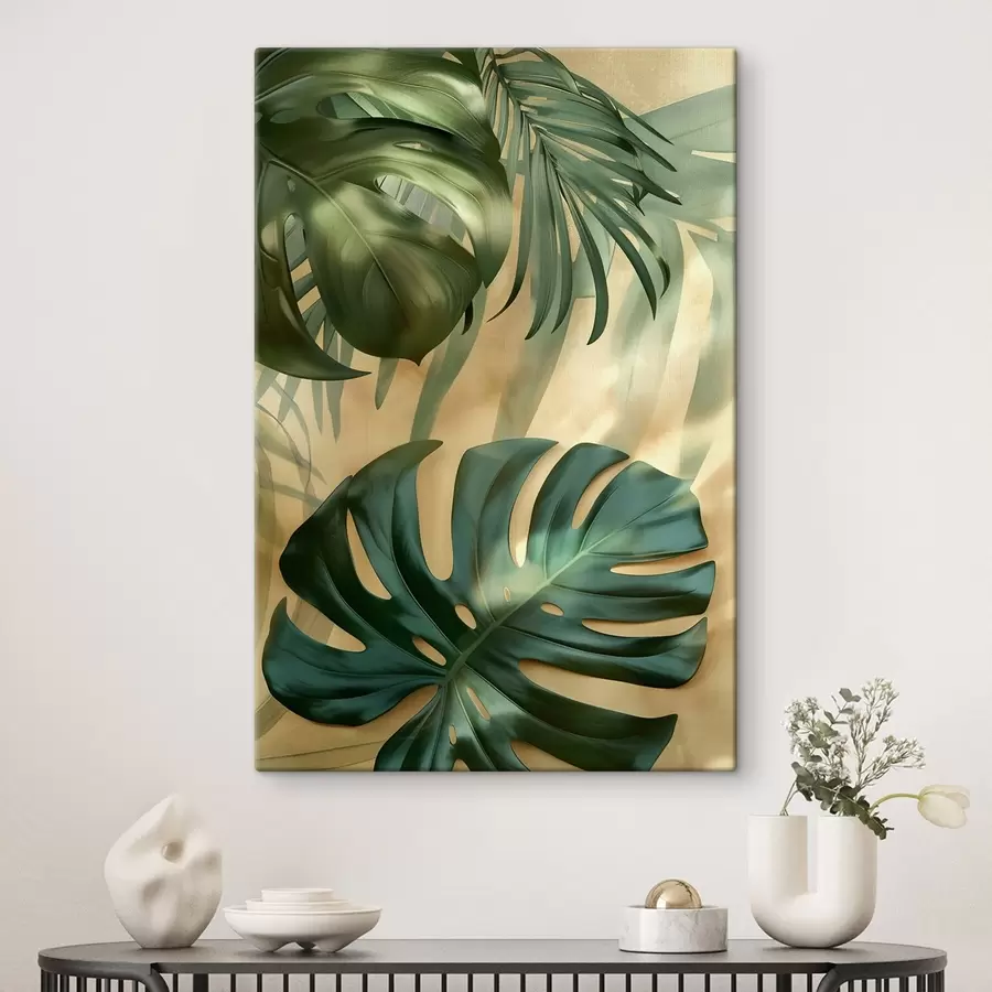 carta da parati Monstera e foglie tropicali nr. s49552