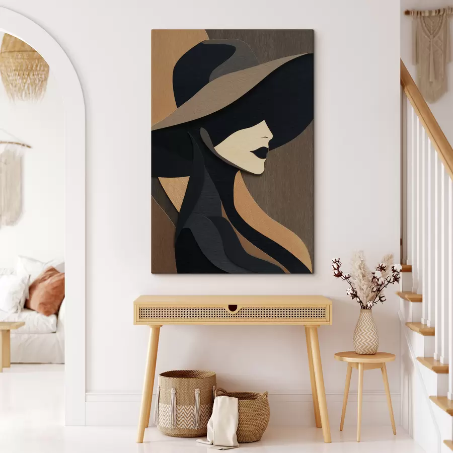 carta da parati Sagoma di una donna con il cappello nr. s49824