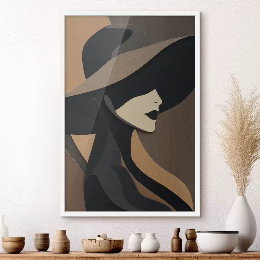 carta da parati Sagoma di una donna con il cappello nr. f49824