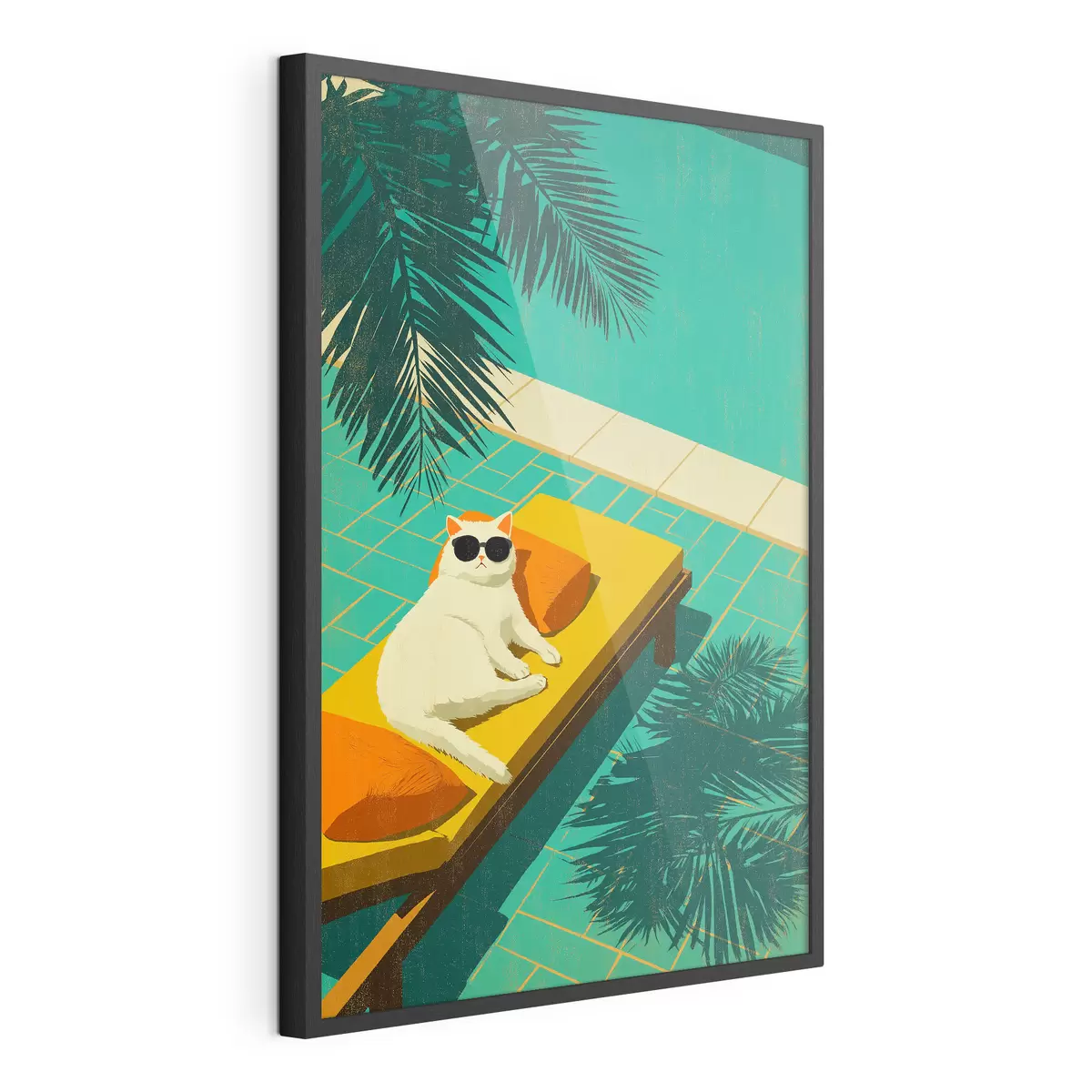 Poster Gatto a bordo piscina f49834