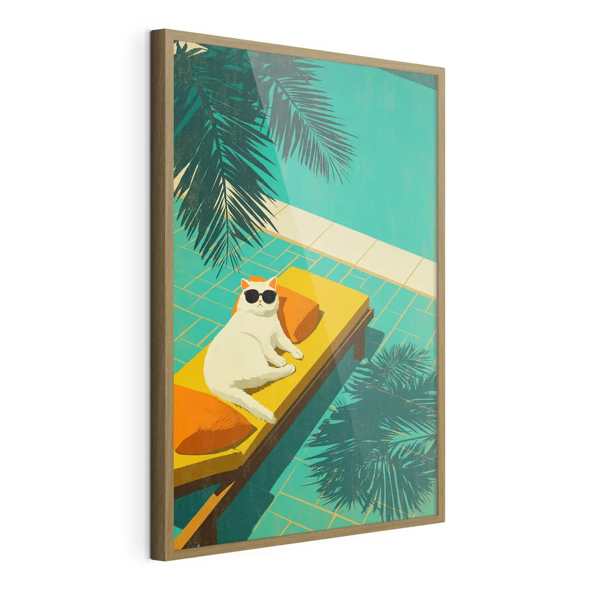 Poster Gatto a bordo piscina f49834