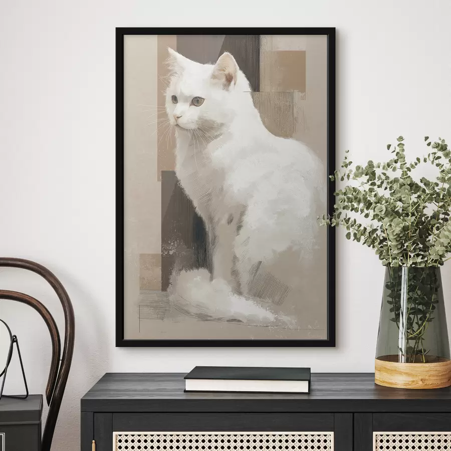 carta da parati Gatto bianco nr. f49837