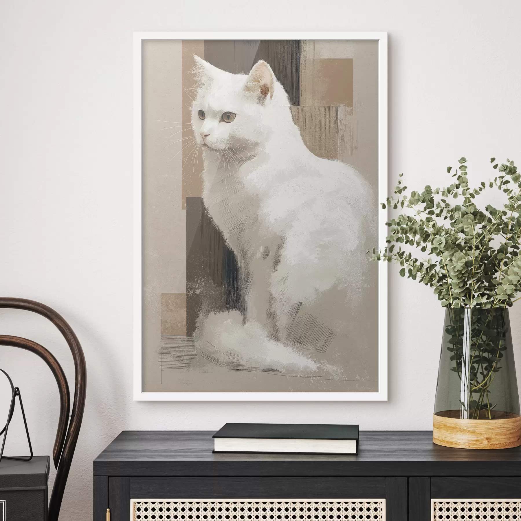 carta da parati Gatto bianco nr. f49837