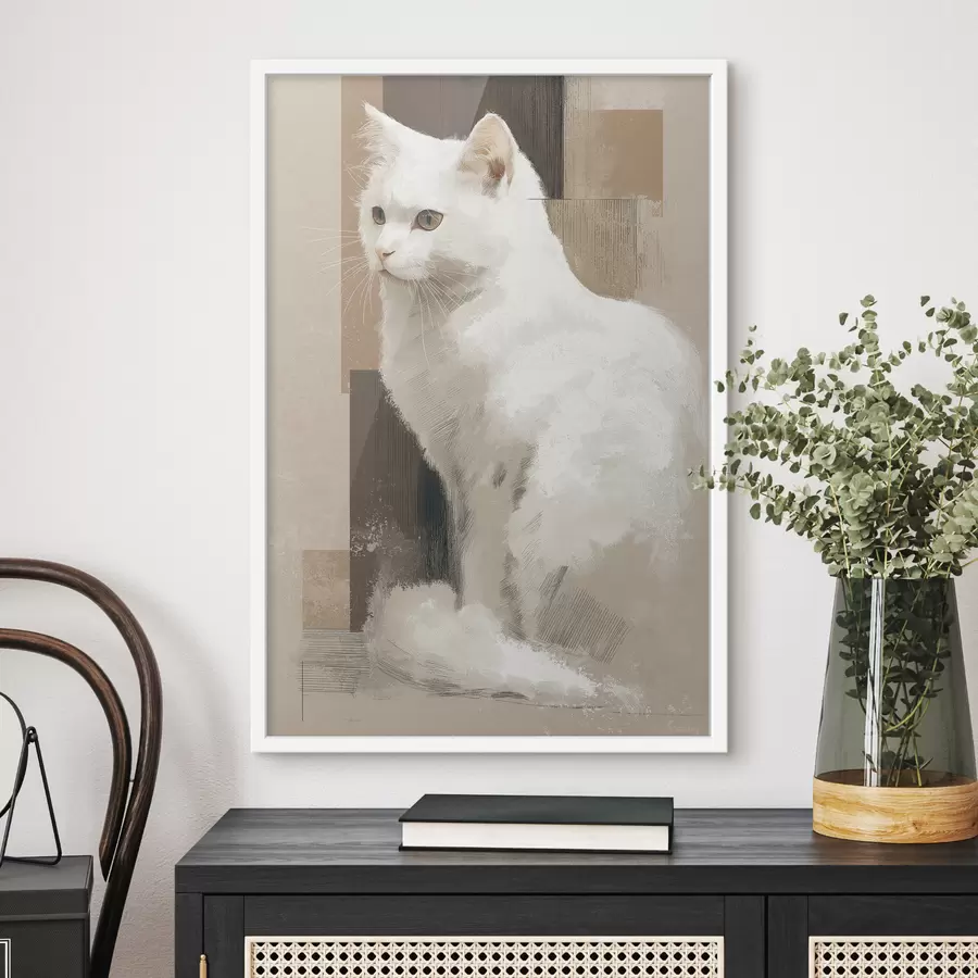 carta da parati Gatto bianco nr. f49837