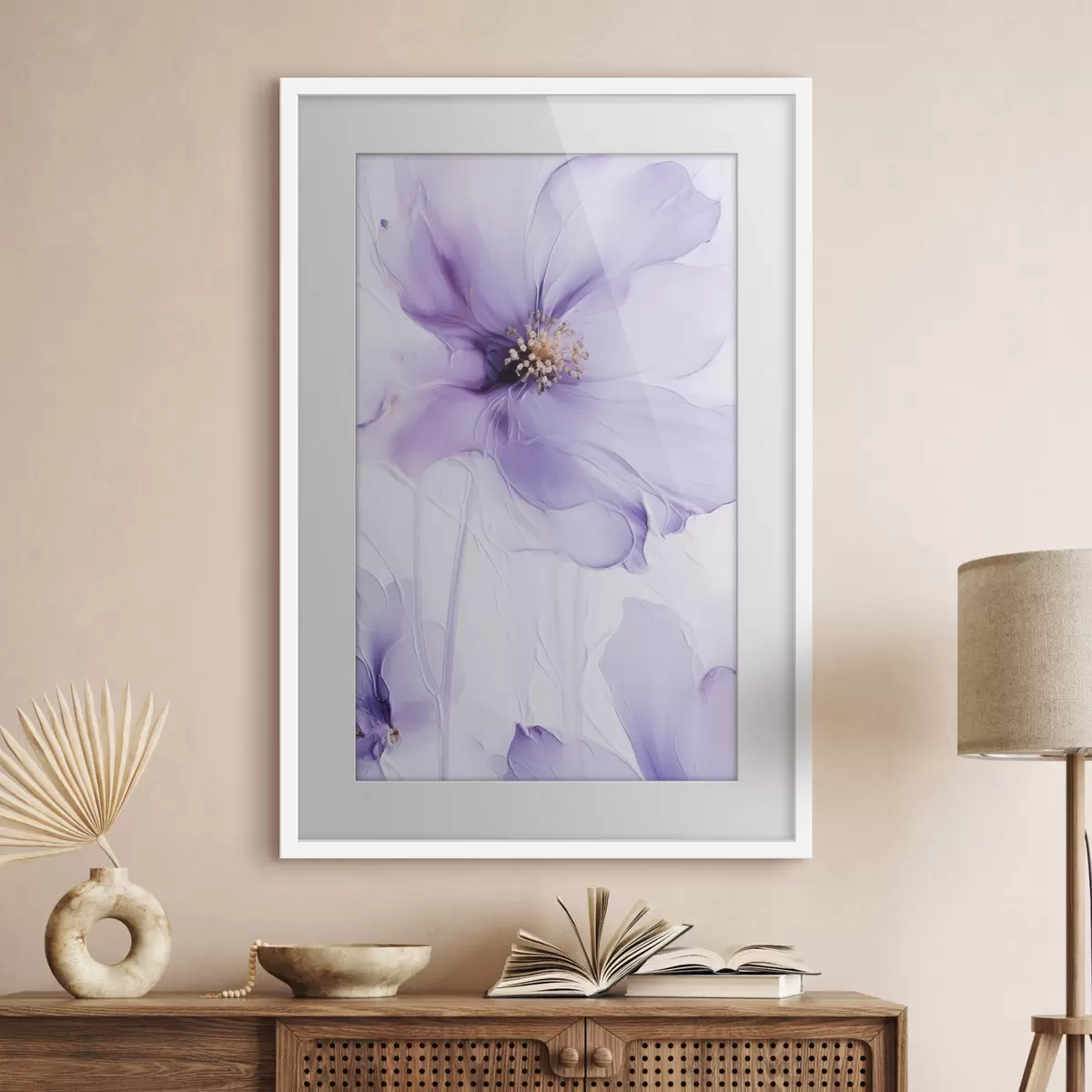 Poster Fiori delicati con dettagli intricati e uno sfondo bianco materico f49761