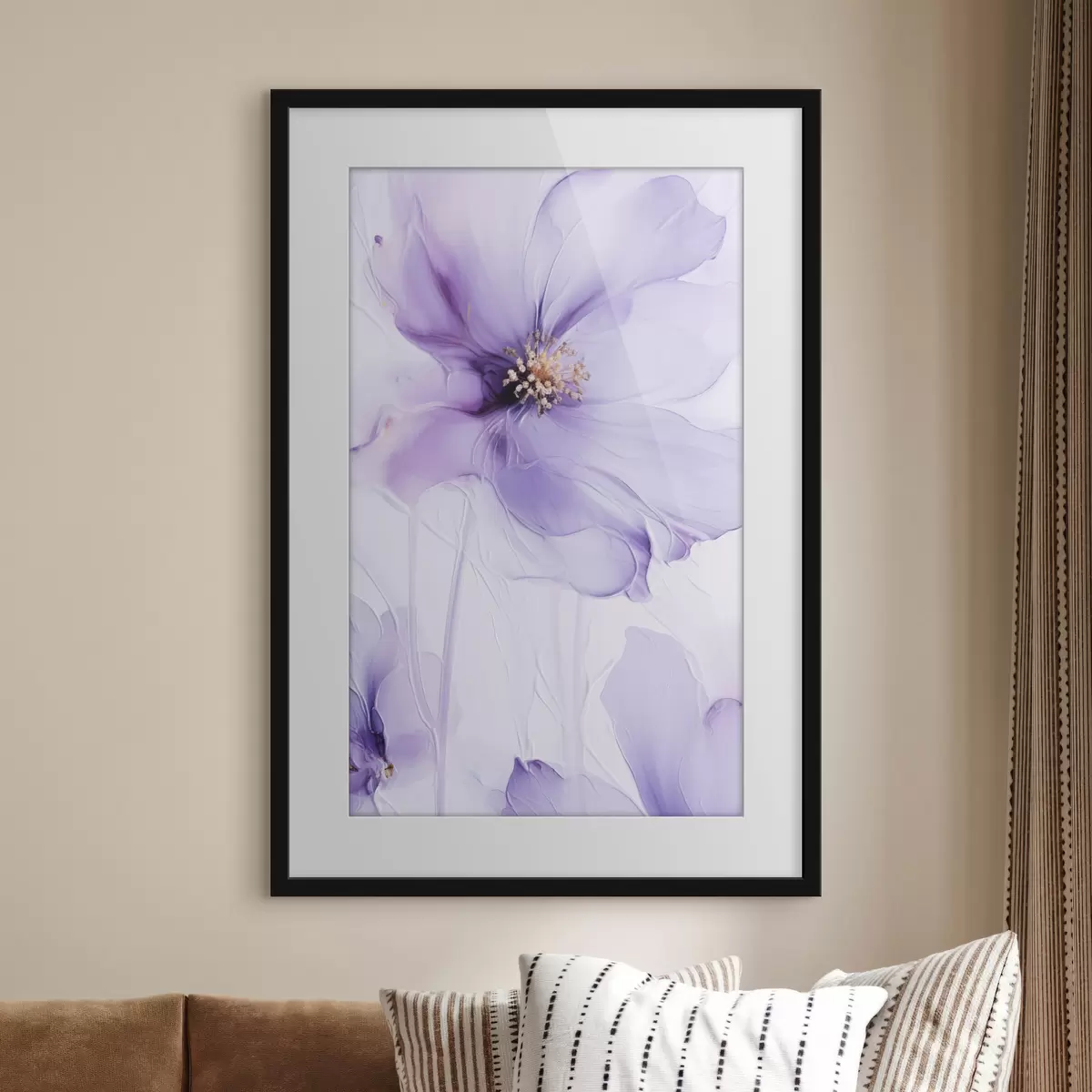 Poster Fiori delicati con dettagli intricati e uno sfondo bianco materico f49761